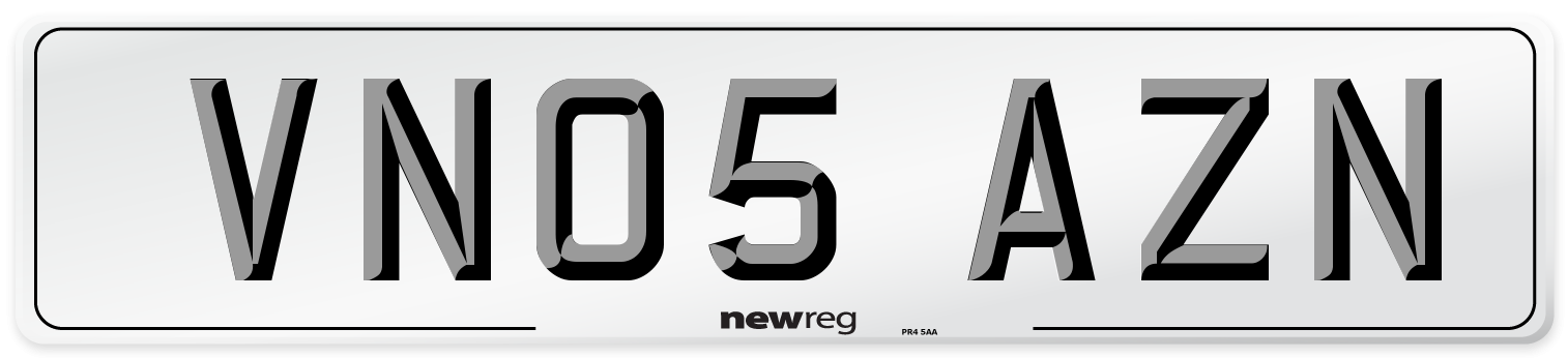 VN05 AZN Number Plate from New Reg